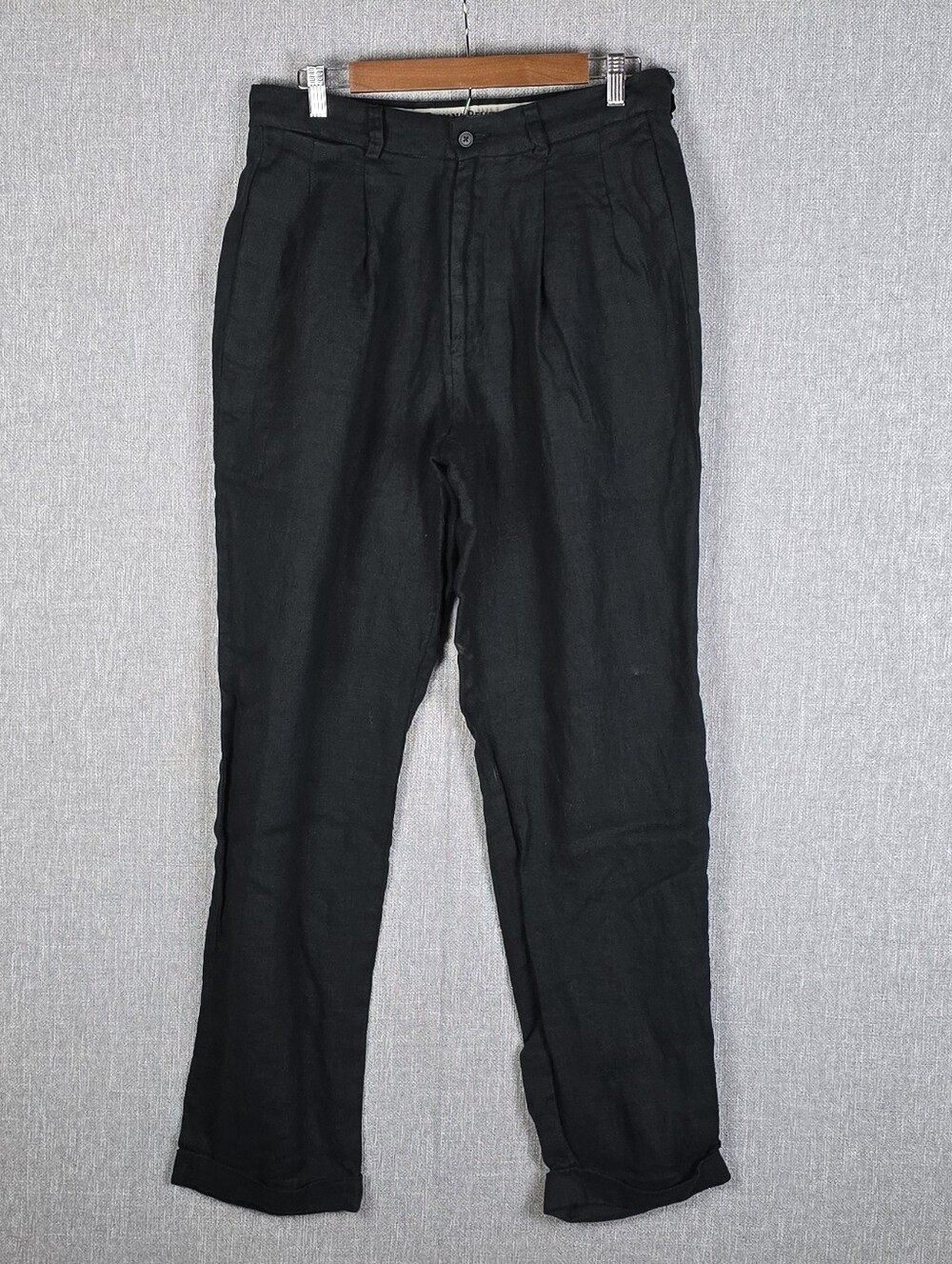 Banana Republic 100% Linen Dress Slacks Black 32L (31×33)